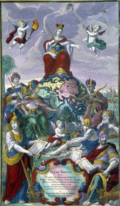 Frontispice av "Atlas Nouveau" av Seutter Georges Mattaus av Unknown artist