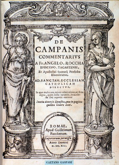 Frontispice från De campanis av Rocca av Unknown artist