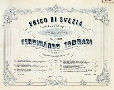 Frontispice av Henrik av Sverige, verk av Ferdinando Tommasi av Unknown artist