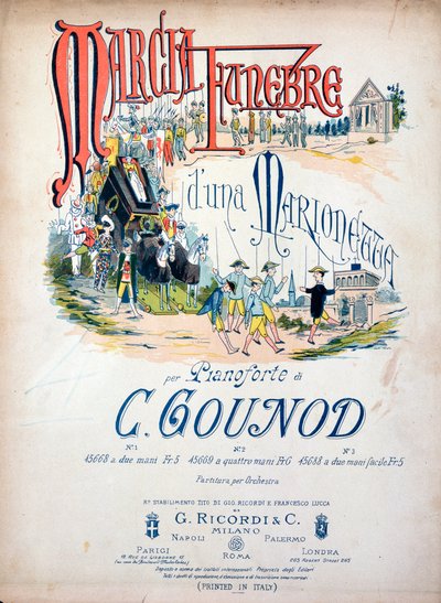 Frontispice av Funeral March of a Puppet av Charles Gounod av Unknown artist