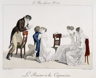Spel: The Capuchine Kiss - i "" The Good Genre", n¡65, tidigt 1800-tal av Unknown artist