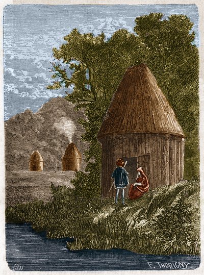 Gauloise hus. 1800-talsgravyr. av Unknown artist