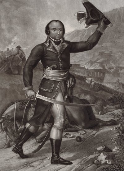 General Thomas-Alexandre Dumas i den franska republikanska arméns officersuniform -Alexandre Davy de la Pailleterie sa Dumas (1762-1806) Fransk officer far till den franske författaren Alexandre Dumas Far - generalen Thomas Alexandre Davy de la Pailleterie av Unknown artist