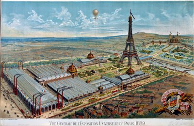 Översikt över världsutställningen i Paris 1889 av Unknown artist