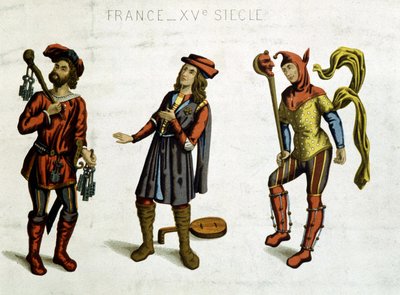 Geolier, minestrel och galen, från en makaber dans av Unknown artist