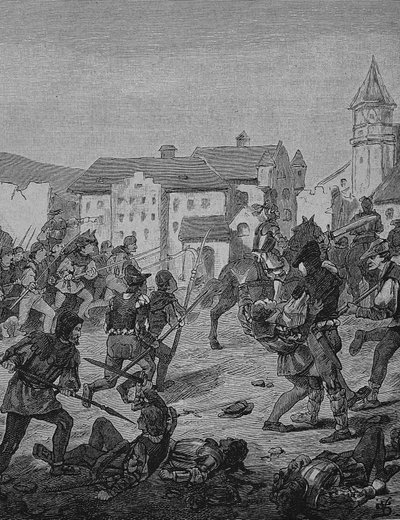 Tyska bondekriget (1524-1526): Stormningen av Weinsberg av Unknown artist