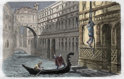 Giacomo Casanova (1725-1798) flyr från The Leads, Venedig, 31 oktober av Unknown artist