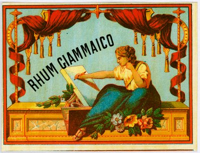 Giammaico rom alkoholreklam (kromolitografi sent 1800-tal) av Unknown artist