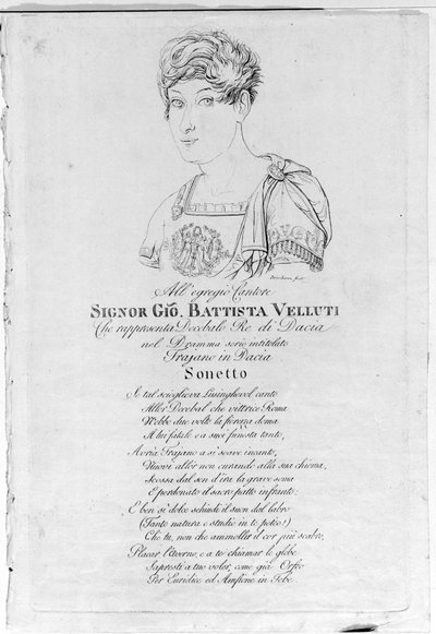 Giovanni Battista Velluti (1781-1861), sista kastratopera. av Unknown artist