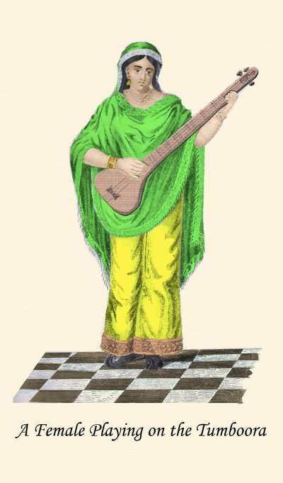 Flicka som spelar tumboora av Unknown Artist
