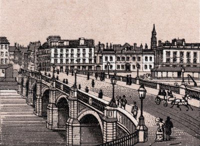 Glasgow, Skottland: utsikt över Broomielaw-bron. i "" Världen illustrerar 168 vyer"" Odaterat (slutet av 1800-talet) av Unknown artist