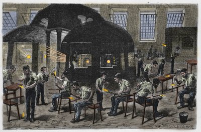Glasblåsningsfabrik av Unknown artist