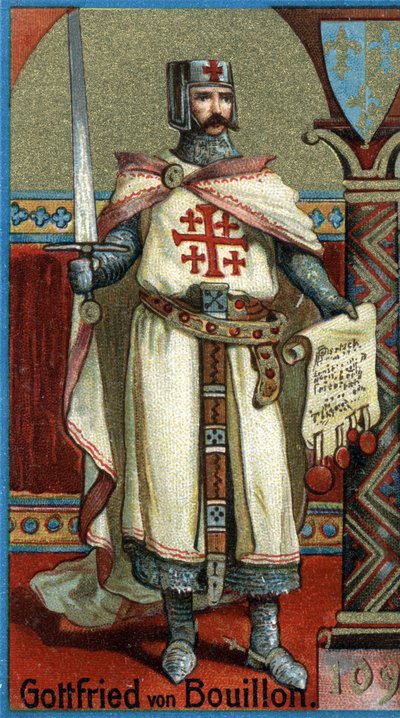 Godefroy de Bouillon (1061-1100) hertig av Nedre Lorraine och förste kristna härskaren i Jerusalem efter det första korståget (1096-1099). av Unknown artist