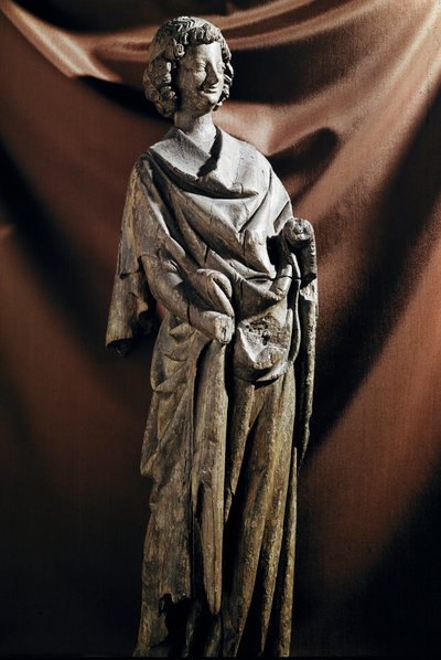 Gotisk konst: "" Ängel"" Träskulptur. 1200-talet Dim. 72 cm Paris, Louvren av Unknown artist