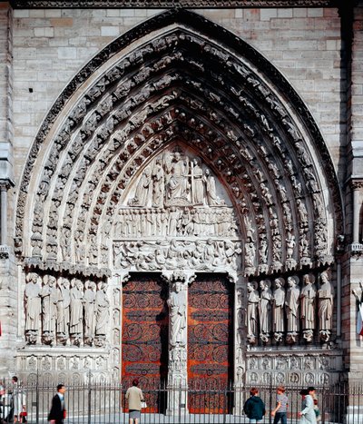 Gotisk konst: centralportalen till katedralen Notre Dame de Paris av Unknown artist