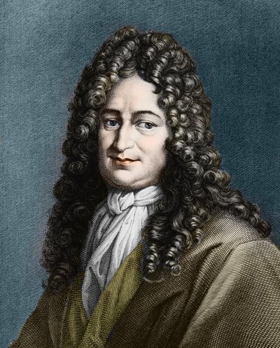 Gottfried Wilhelm von Leibniz (1646-1716), tysk filosof av Unknown artist