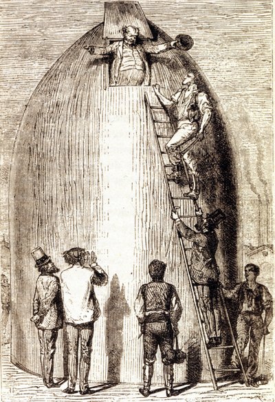 Grav. i "Från jorden till månen" av Jules Verne av Unknown artist