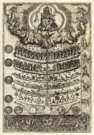 Great Chain of Being" från "Christian Rhetorica för användning av predikningar och böner..." av Diego Valadés av Unknown artist