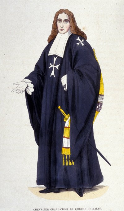 Stor riddare - kors av Maltas orden gravyr 1800-talet av Unknown artist