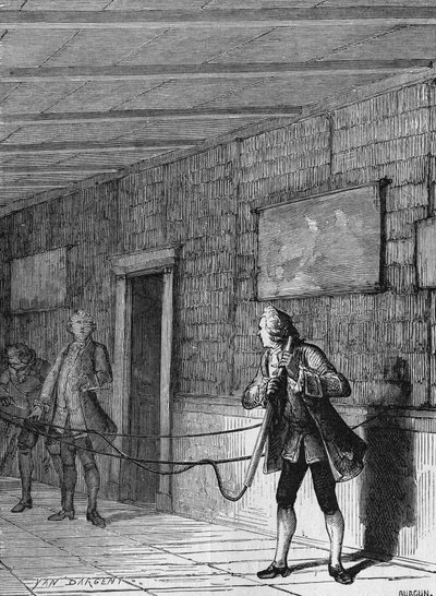 Gray och Wehler upptäcker spridningen av elektricitet längs de ledande kropparna. I” Album de la Science”, Éditions Jouvet av Unknown artist