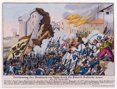 Guerre russo-turque de 1828-1829 - Den ryska arméns stormning av bastionerna i Varna i september 1828 par Anonymous av Unknown artist