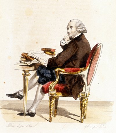 Guillaume Chretien (Guillaume-Chretien) av Lamoignon de Malesherbes (1721-1794). fransk politiker. Gravyr från 1838 av Unknown artist