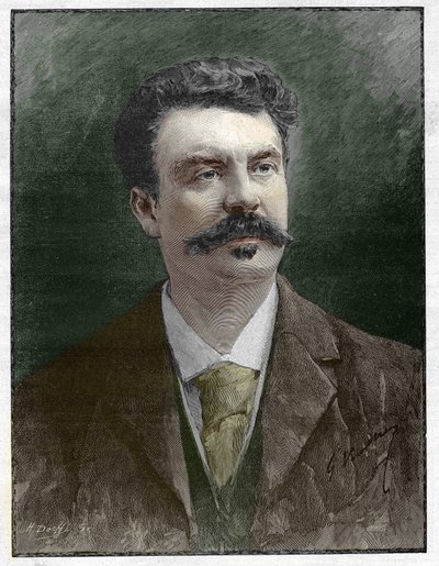 Guy de Maupassant (1850-1893), fransk författare. av Unknown artist