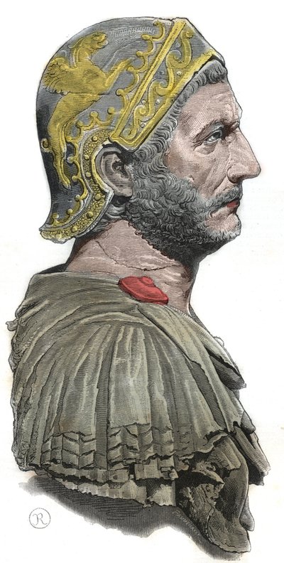 Hannibal - Porträtt av Hannibal eller Annibal Barca (ca 247-183 f.Kr.), karthagisk general och statsman av Unknown artist