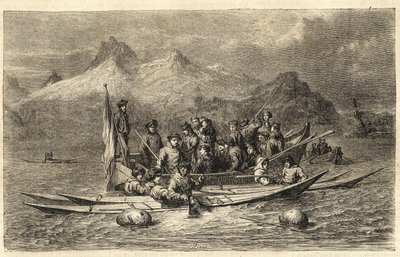Harp Seal Hunt - Säljakt på Grönland - Gravyr från "" The Illustrous Universe"" 1866 av Unknown artist