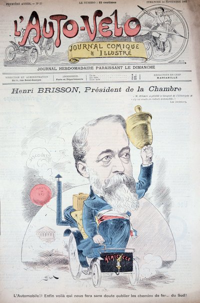 Henri Brisson en automobile (kammarens ordförande) - i "" l