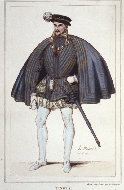 Henrik II, kung av Frankrike (1519 - 1559) gravyr från 1830 av Unknown artist