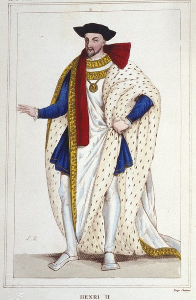 Henrik II, kung av Frankrike (1519 - 1559) gravyr från 1830 av Unknown artist
