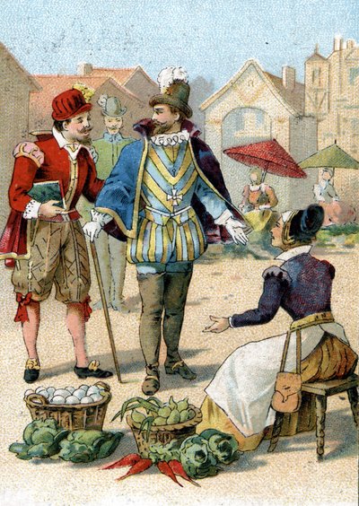 Henrik IV, kung av Frankrike (1553-1610) på sina vandringar i Paris. av Unknown artist