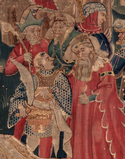 Historia om Saint Piat och Saint Eleuthère, scen 12: Uppståndelsen av tribunens dotter Detalj. av Unknown artist