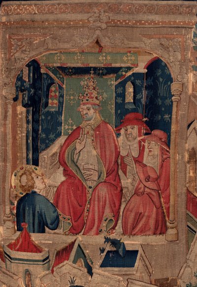 Historia om Saint Piat och Saint Eleuthère, scen 9 Saint-Éleuthère bekräftas som biskopen av Tournai (Au boin saint l