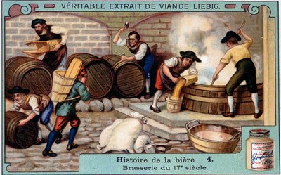 Ölets historia: bryggeri på 1700-talet - Liebig-reklamdekal av Unknown artist