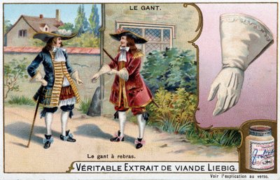 Handskens historia: handsken en bakarm - Liebig-kromolitografi av Unknown artist