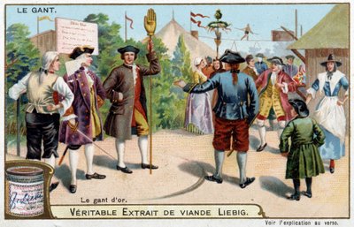 Handskens historia: den gyllene handsken i England - Liebig-kromolitografi av Unknown artist