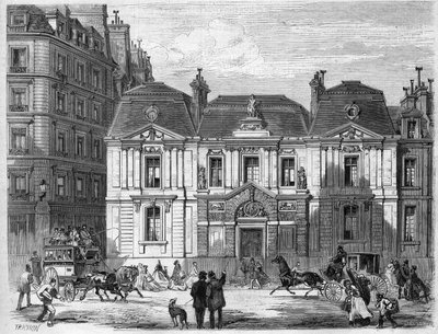 Hotel Carnavalet på gatan som då hette Culture Sainte Catherine i Paris idag Musee Carnavalet rue de Sevigne i stadsdelen Marais. Gravyr i "" L