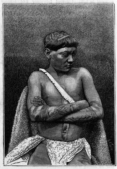 Human Zoo: ung galibi man (indianer) på Jardin d