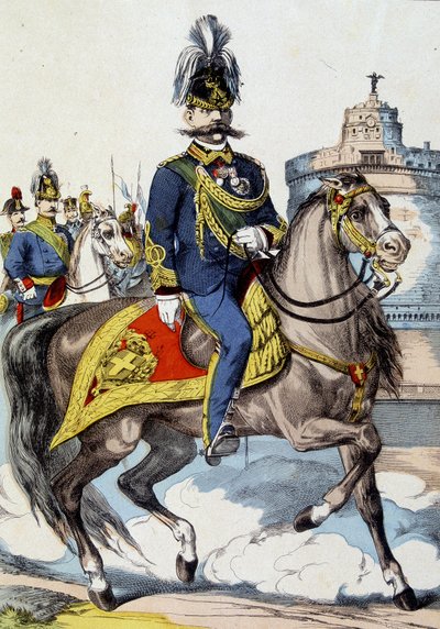 Humbert I till häst, kung av Italien av Unknown artist