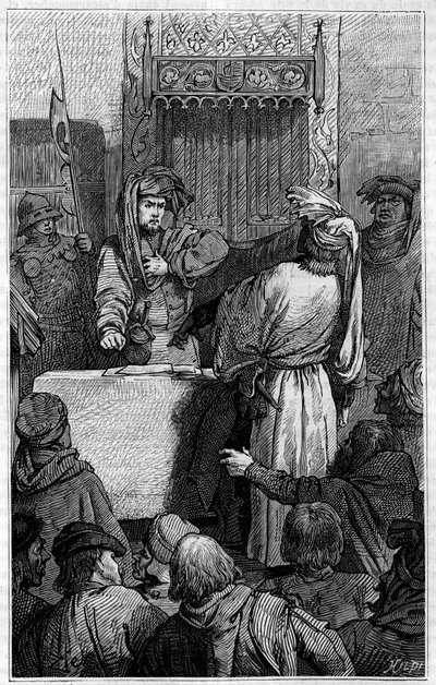 Hundraåriga kriget - La Jacquerie (1358): köpmannen Etienne Marcel (1315-1358) och ledaren Jean Maillart, en av ledarna för det rojalistiska partiet, under Jacquerie, en revolt av bönderna mot den franska adeln. Gravyr i ”Le journal av Unknown artist