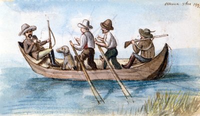 Jägare i märgen. Teckning av Unknown artist