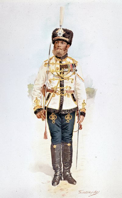 Hussard från det ryska gardet under Nicholas II av Unknown artist