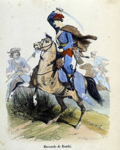 Husarer av Rautki 1720 kämpe. av Unknown artist
