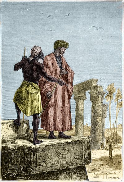Ibn Battuta (1307-1377) i Egypten - i Upptäckten av jorden av Jules Verne av Unknown artist