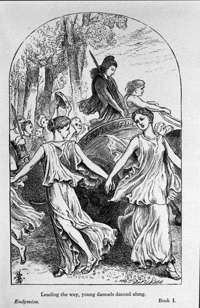 Illustration till "Endymion" av poeten John Keats (1795-1821) 1800-talet av Unknown artist
