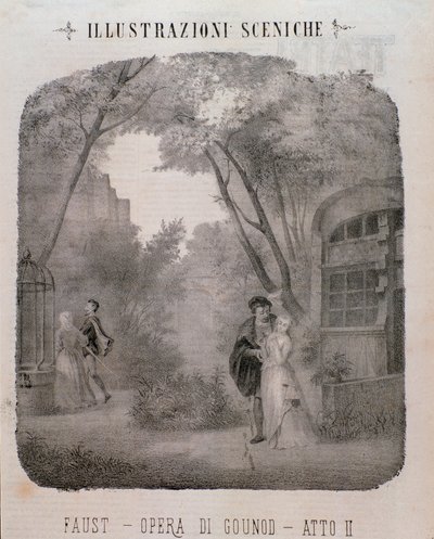 Illustration till andra akten av Faust av Charles Gounod av Unknown artist