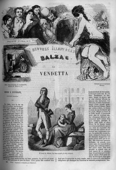 Illustration av "Vendetta", roman av Honore de Balzac (1799-1850). av Unknown artist
