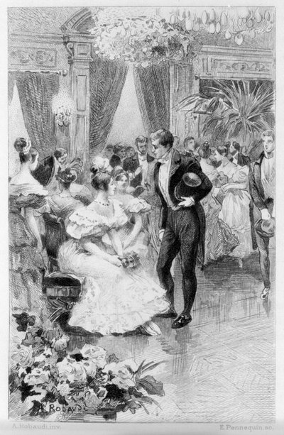 Illustration av "Le Rouge et le Noir" av Stendhal. Gravyr från slutet av 1800-talet. av Unknown artist